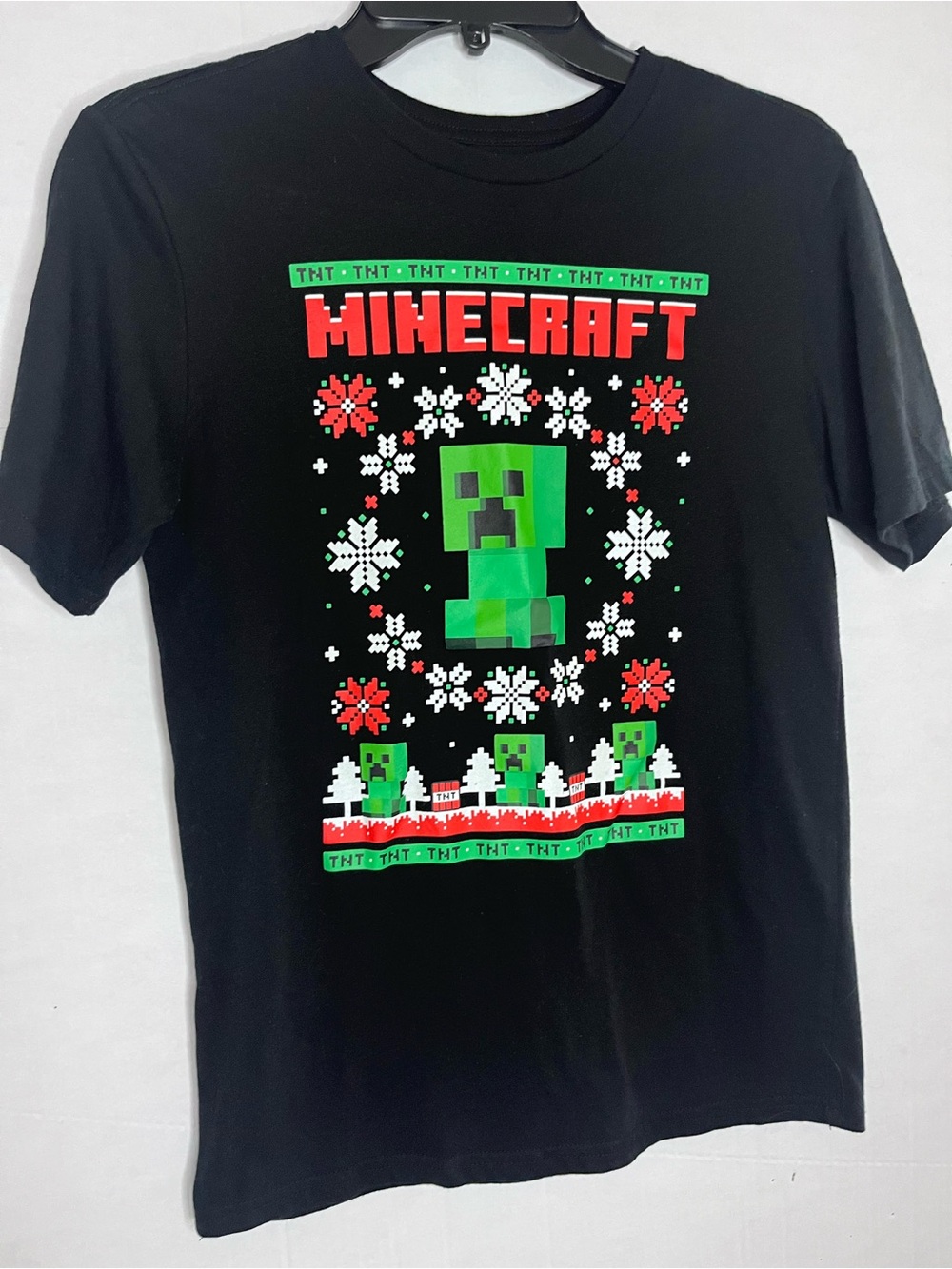 Kids  Black Creeper Graphic T-Shirt  14/16 Xmas Christmas short sleeve